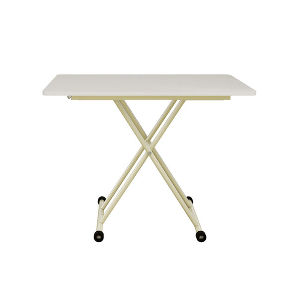 English Elm Adjustable Gas Lift Folding Table with Locking Wheels for Home Office or Outdoor Use W5290P514472