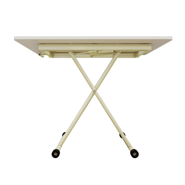 English Elm Adjustable Gas Lift Folding Table with Locking Wheels for Home Office or Outdoor Use W5290P514472