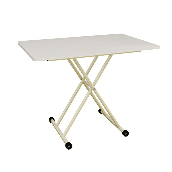English Elm Adjustable Gas Lift Folding Table with Locking Wheels for Home Office or Outdoor Use W5290P514472