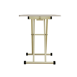 English Elm Adjustable Gas Lift Folding Table with Locking Wheels for Home Office or Outdoor Use W5290P514472