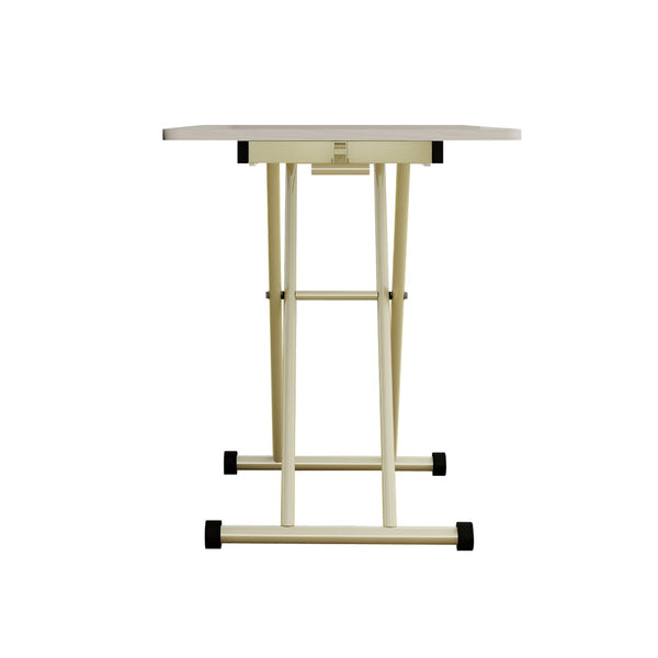 English Elm Adjustable Gas Lift Folding Table with Locking Wheels for Home Office or Outdoor Use W5290P514472