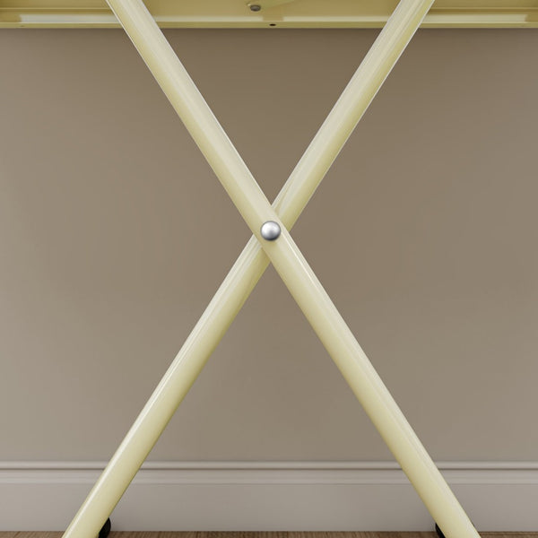 English Elm Adjustable Gas Lift Folding Table with Locking Wheels for Home Office or Outdoor Use W5290P514472