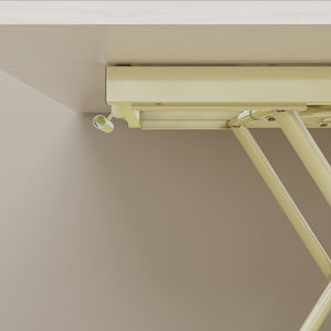 English Elm Adjustable Gas Lift Folding Table with Locking Wheels for Home Office or Outdoor Use W5290P514472