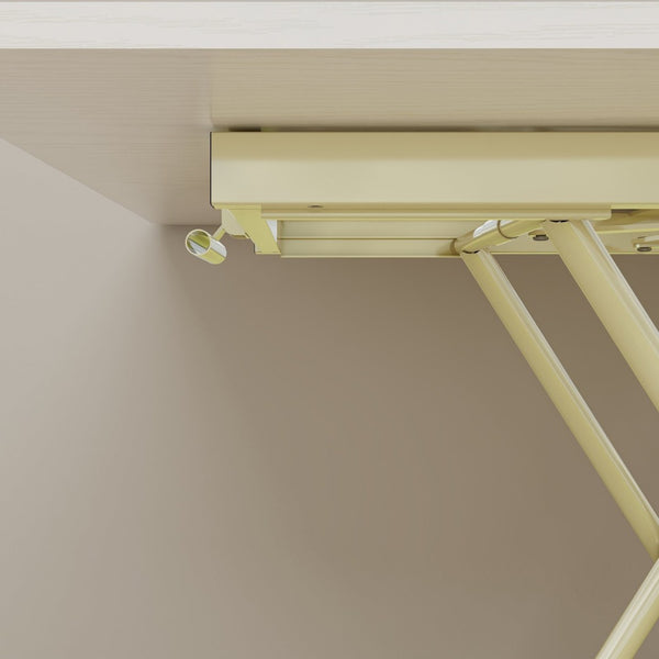 English Elm Adjustable Gas Lift Folding Table with Locking Wheels for Home Office or Outdoor Use W5290P514472