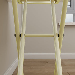 English Elm Adjustable Gas Lift Folding Table with Locking Wheels for Home Office or Outdoor Use W5290P514472
