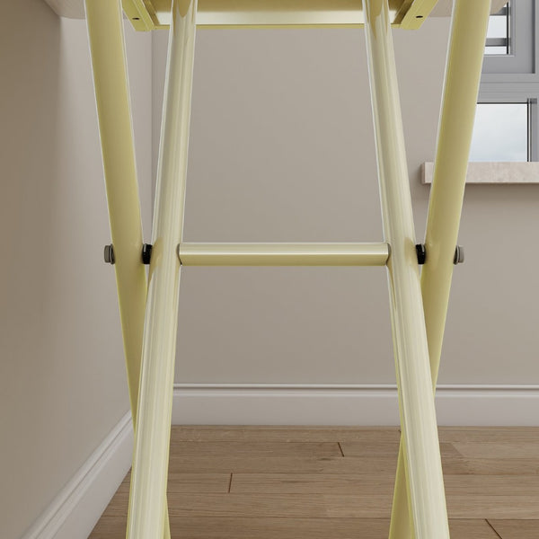 English Elm Adjustable Gas Lift Folding Table with Locking Wheels for Home Office or Outdoor Use W5290P514472