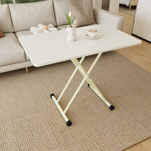 English Elm Adjustable Gas Lift Folding Table with Locking Wheels for Home Office or Outdoor Use W5290P514472