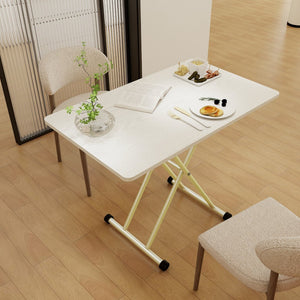 English Elm Adjustable Gas Lift Folding Table with Locking Wheels for Home Office or Outdoor Use W5290P514472