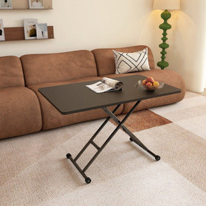 English Elm Adjustable Folding Table with Gas Lift Rolling Casters Portable Foldable Home Office W5290P514791