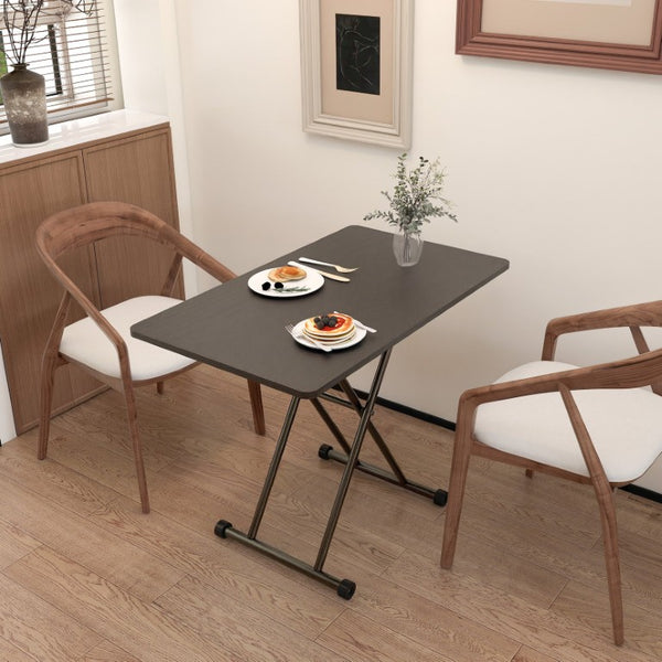 English Elm Adjustable Folding Table with Gas Lift Rolling Casters Portable Foldable Home Office W5290P514791