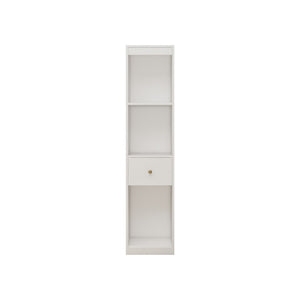 English Elm 31.5X66.73x15.75inch White Tall Narrow Storage Cabinet Set with Drawer and Open Shelves W5290P533268