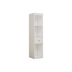 English Elm 31.5X66.73x15.75inch White Tall Narrow Storage Cabinet Set with Drawer and Open Shelves W5290P533268