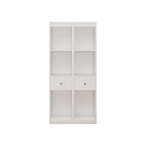 English Elm 31.5X66.73x15.75inch White Tall Narrow Storage Cabinet Set with Drawer and Open Shelves W5290P533268