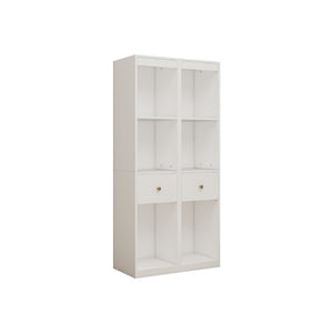 English Elm 31.5X66.73x15.75inch White Tall Narrow Storage Cabinet Set with Drawer and Open Shelves W5290P533268