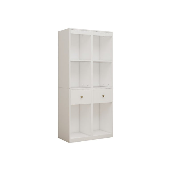 English Elm 31.5X66.73x15.75inch White Tall Narrow Storage Cabinet Set with Drawer and Open Shelves W5290P533268