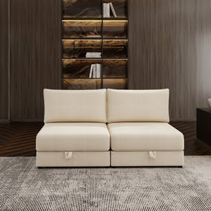 English Elm Modular Fabric Loveseat Sectional with Hidden Storage and Sleeper Function for Small Spaces W5290P534303