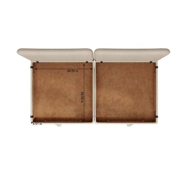English Elm Modular Fabric Loveseat Sectional with Hidden Storage and Sleeper Function for Small Spaces W5290P534303
