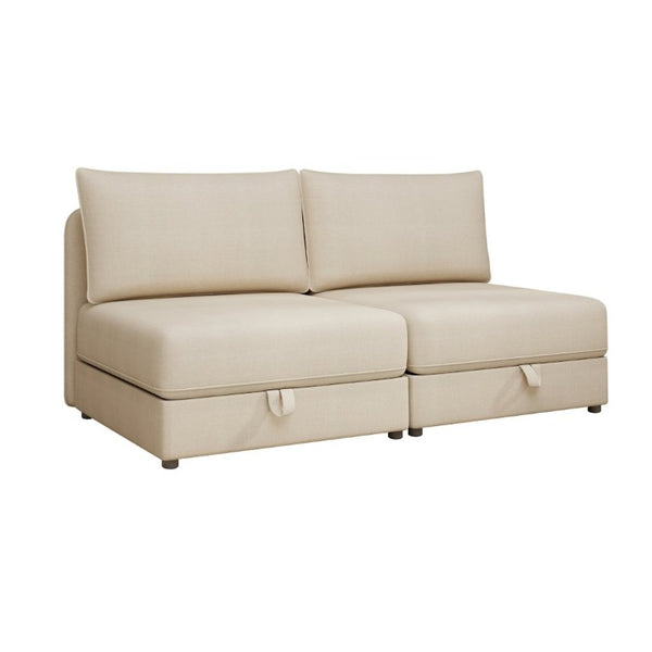 English Elm Modular Fabric Loveseat Sectional with Hidden Storage and Sleeper Function for Small Spaces W5290P534303