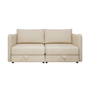 English Elm Modular Fabric Loveseat Sectional with Hidden Storage and Sleeper Function for Small Spaces W5290P534303