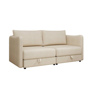 English Elm Modular Fabric Loveseat Sectional with Hidden Storage and Sleeper Function for Small Spaces W5290P534303