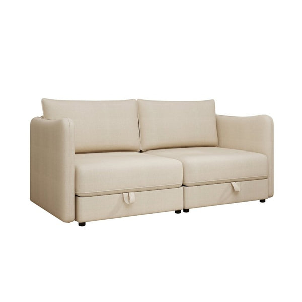 English Elm Modular Fabric Loveseat Sectional with Hidden Storage and Sleeper Function for Small Spaces W5290P534303