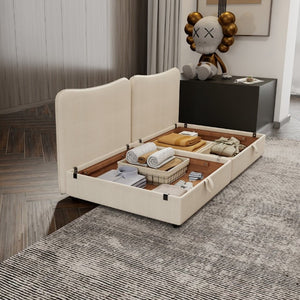 English Elm Modular Fabric Loveseat Sectional with Hidden Storage and Sleeper Function for Small Spaces W5290P534303