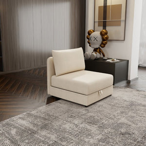 English Elm Modular Fabric Loveseat Sectional with Hidden Storage and Sleeper Function for Small Spaces W5290P534303