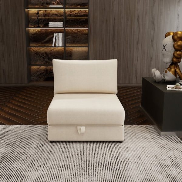 English Elm Modular Fabric Loveseat Sectional with Hidden Storage and Sleeper Function for Small Spaces W5290P534303