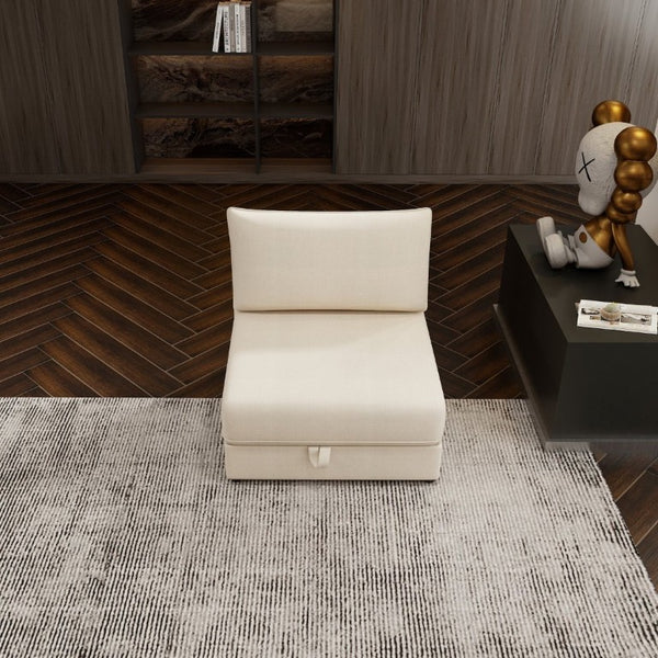 English Elm Modular Fabric Loveseat Sectional with Hidden Storage and Sleeper Function for Small Spaces W5290P534303