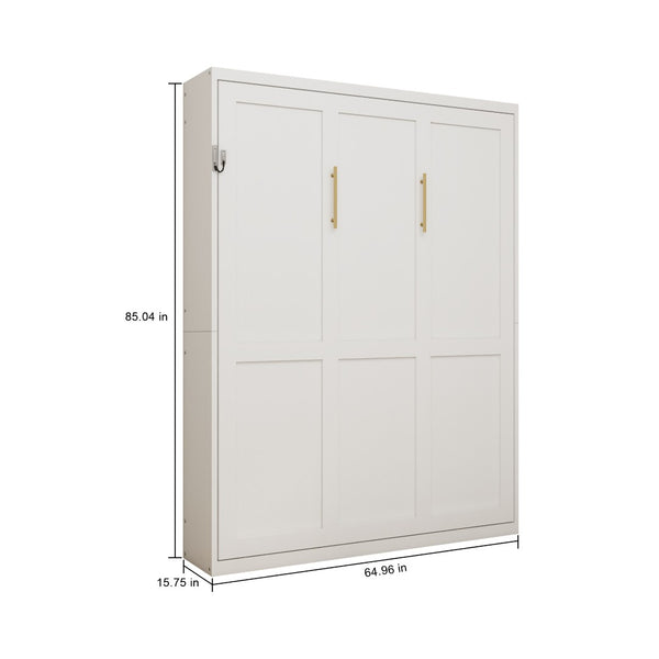 English Elm Queen Murphy Wall Bed Hydraulic Folding Cabinet with MDF Frame for Studio Spaces W5290S00008