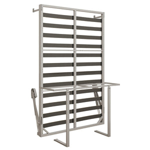 English Elm Diy Queen Murphy Bed with Integrated Desk White Cabinet Grey Metal Frame Space Saver W5290S00014