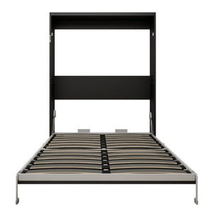 English Elm Queen Murphy Wall Bed with Integrated Desk Hydraulic Folding MDF Cabinet in Black W5290S00019