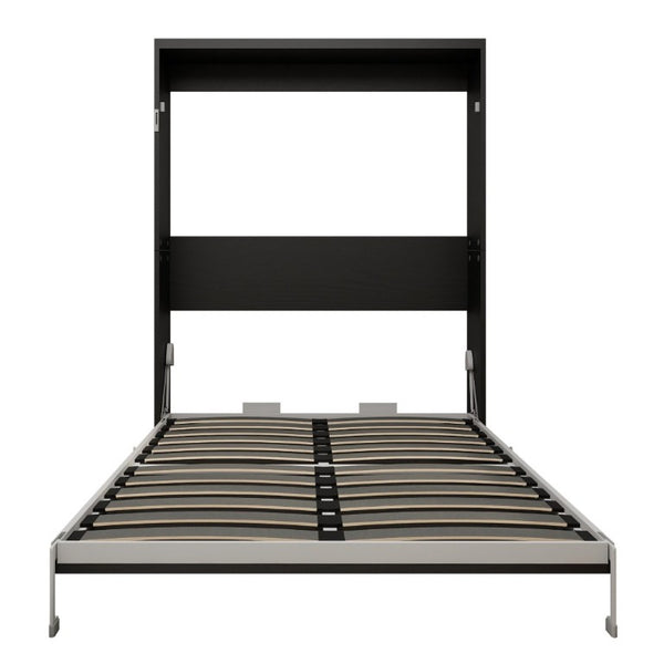 English Elm Queen Murphy Wall Bed with Integrated Desk Hydraulic Folding MDF Cabinet in Black W5290S00019