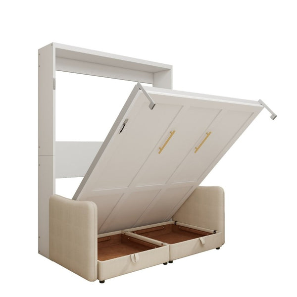 English Elm Murphy Queen Wall Bed with Integrated Sofa Hidden Storage and Hydraulic Fold Down Frame W5290S00022