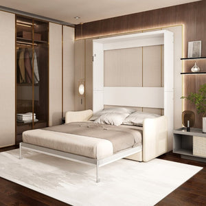 English Elm Murphy Queen Wall Bed with Integrated Sofa Hidden Storage and Hydraulic Fold Down Frame W5290S00022