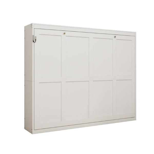 English Elm Horizontal Murphy Bed Queen Wall Hideaway with Hydraulic Lift and Solid Wood Slat Base W5290S00030