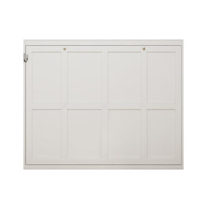 English Elm Horizontal Murphy Bed Queen Wall Hideaway with Hydraulic Lift and Solid Wood Slat Base W5290S00030