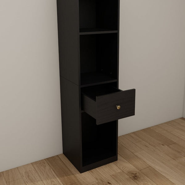 English Elm Queen Wall Murphy Bed with Dual Side Cabinets MDF Frame Space Saving Bedroom W5290S00035
