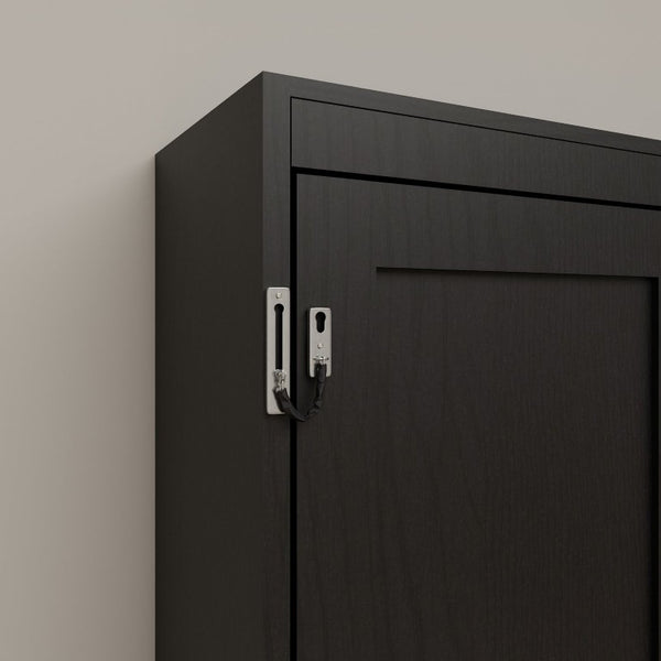 English Elm Queen Murphy Wall Bed Foldaway Cabinet System for Home Office or Guest Room Black W5290S00036