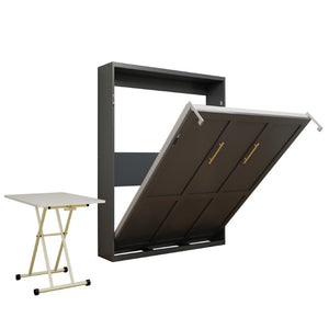English Elm Space Saving Queen Murphy Bed with Mobile Height Adjustable Desk for Studio Living W5290S00042