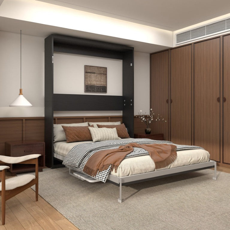 English Elm Queen Murphy Bed with Integrated Desk Two Tone Cabinet for Guest or Studio Rooms W5290S00048