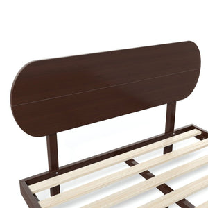 English Elm Queen Solid Bamboo Platform Bed Rounded Headboard Low Footboard Organic Modern Frame Espresso W5305P435929
