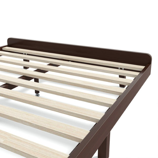 English Elm Queen Solid Bamboo Platform Bed Rounded Headboard Low Footboard Organic Modern Frame Espresso W5305P435929