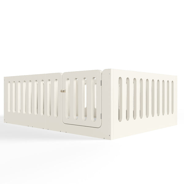 English Elm Full Size Montessori House Bed Solid Wood Low Profile Floor Frame for Kids Rooms Beige W5305P482207