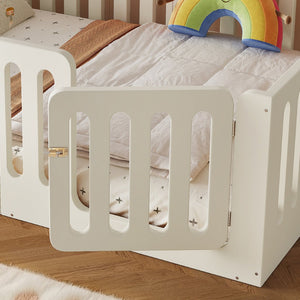 English Elm Full Size Montessori House Bed Solid Wood Low Profile Floor Frame for Kids Rooms Beige W5305P482207