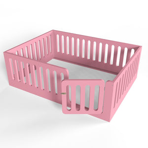 English Elm Full Size Montessori House Bed Solid Wood Low Profile Floor Frame for Kids Rooms Pink W5305P482209