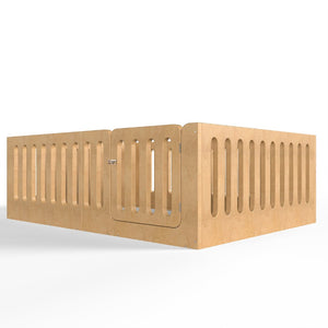 English Elm Full Size Montessori House Bed Solid Wood Low Profile Floor Frame for Kids Rooms Natural W5305P482218