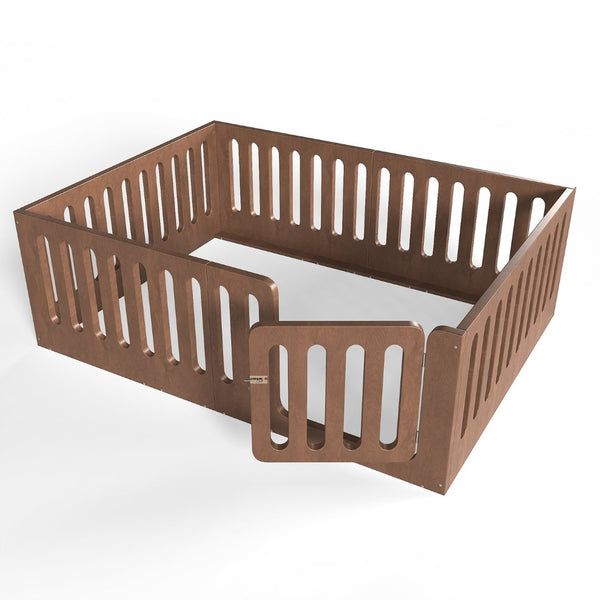 English Elm Full Size Montessori House Bed Solid Wood Low Profile Floor Frame for Kids Rooms Deep Natural W5305P482219