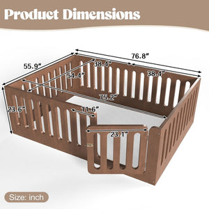 English Elm Full Size Montessori House Bed Solid Wood Low Profile Floor Frame for Kids Rooms Deep Natural W5305P482219