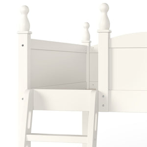 English Elm Full Size Solid Wood Kids Loft Bed with Safety Guardrails and Open Play Space Below Beige W5305P492109